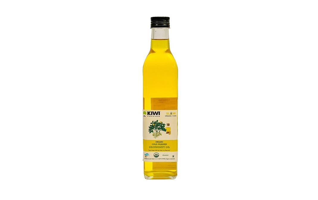 Kiwi Kisan Window Organic Cold Pressed Groundnut Oil   Plastic Bottle  500 millilitre